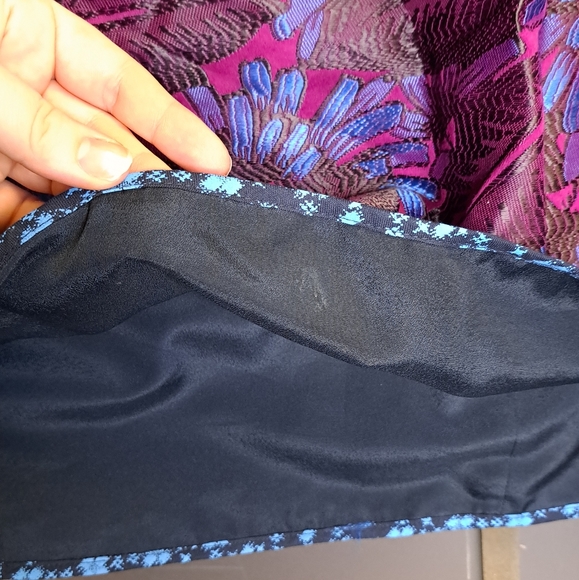 J.Crew • Vibrant GORGEOUS Floral Jacquard Neon Purple Blue Mini Pencil Skirt 12 - Picture 5 of 17